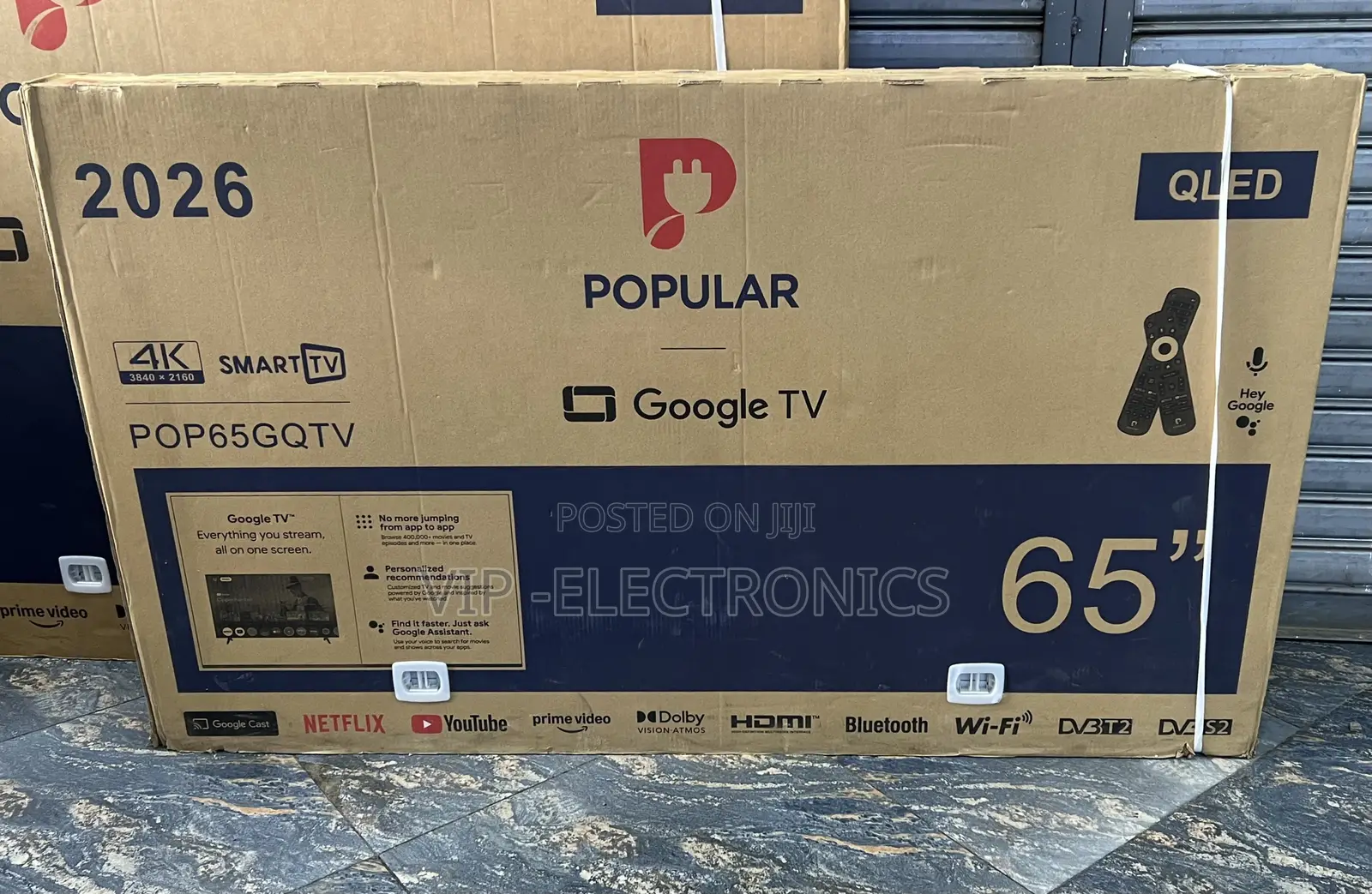 POPULAR 65 Inch TV QLED 4K Google Smart TV – POP65GQTV 🔥📺