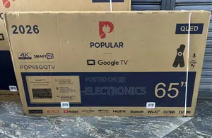 POPULAR 65 Inch TV QLED 4K Google Smart TV – POP65GQTV 🔥📺