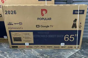 POPULAR 65 Inch TV QLED 4K Google Smart TV – POP65GQTV 🔥📺
