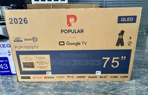 Popular 75 Inch TV QLED 4K Smart Google TV. Featuring a Large 75