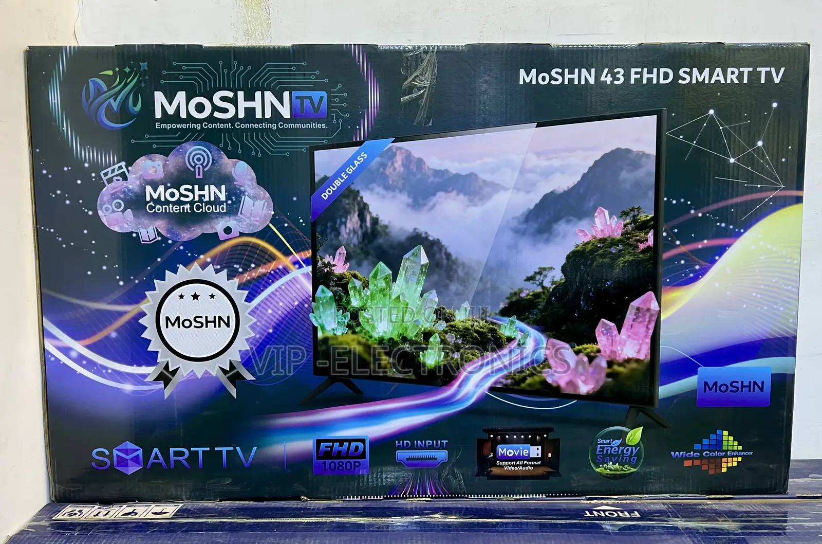 MoSHN 43 Inch TV Full HD Smart TV – Double Glass, 1080p