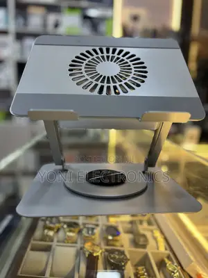 Ergonomic Adjustable Aluminum Laptop Stand With Built-in Cooling Fan
