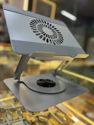 Ergonomic Adjustable Aluminum Laptop Stand With Built-in Cooling Fan