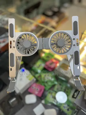 Portable Folding Aluminum Laptop Cooling Holder With Dual RGB/LED Fans