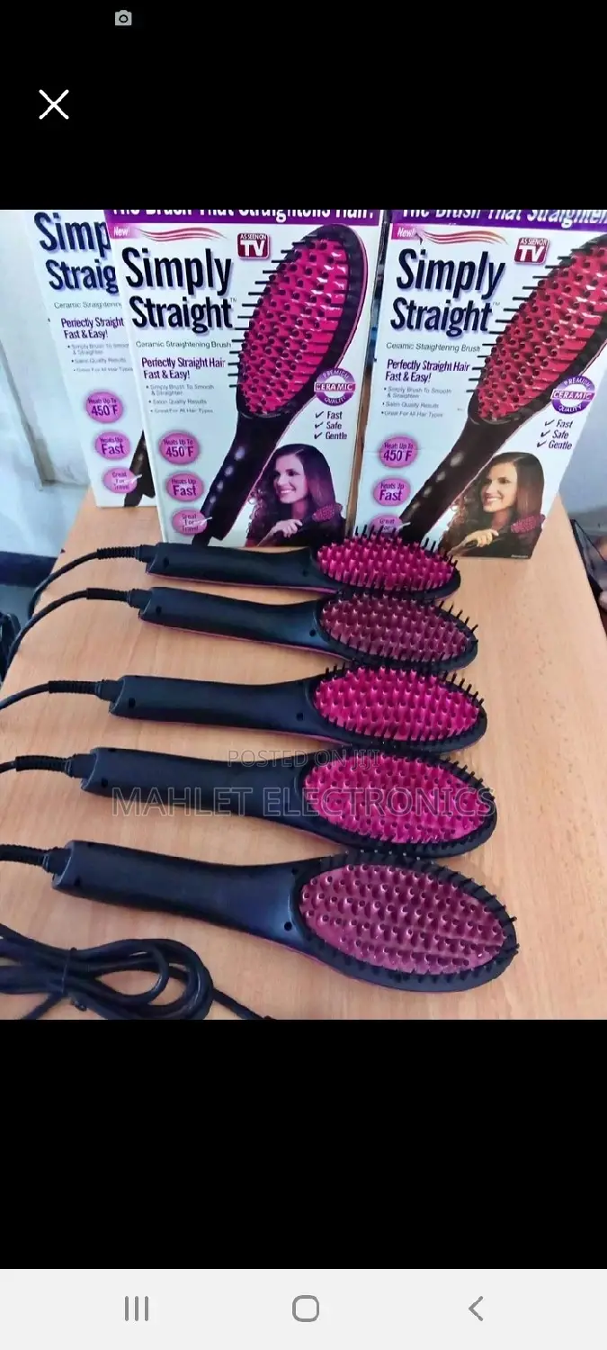 ኤሌክትሪካል የፀጉር ማበጠሪያና ማለስለሻhair Straightener and Brush