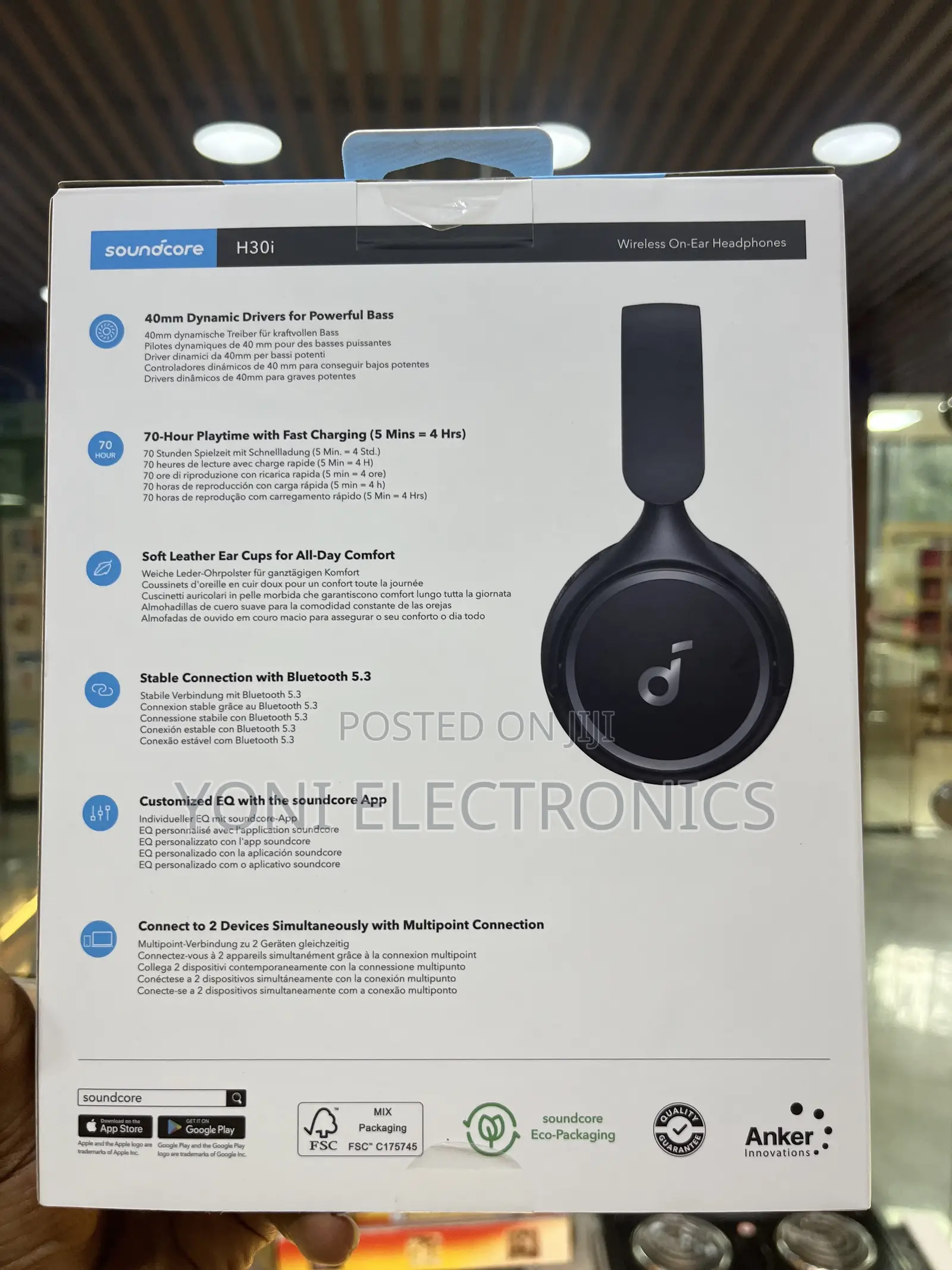 Anker Soundcore H30i Wireless on-Ear Headphones – 70 Hours Playtime
