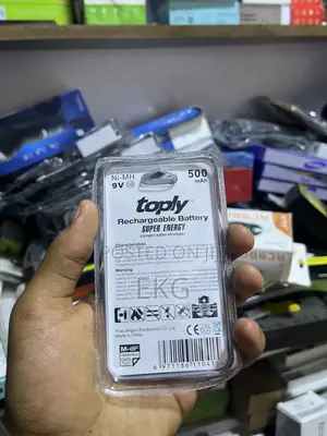 Toply 9V 500mAh Rechargeable Battery - ቻርጅ የሚደረግ የ 9 ቮልት ባትሪ