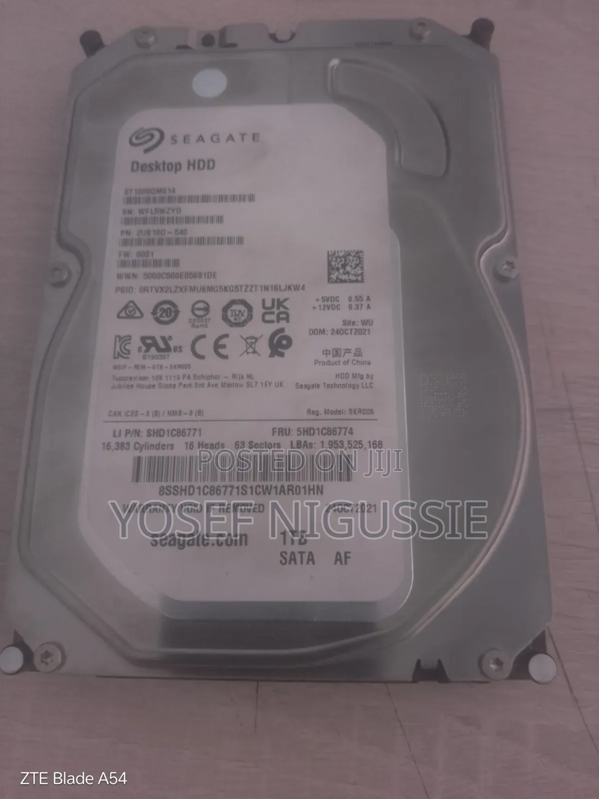 1TB Internal Had Disk for Desktop