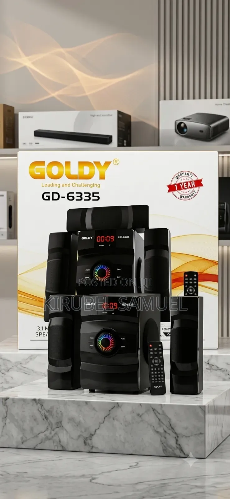 GOLDY GD-6335 3.1 Channel Multimedia Speaker System