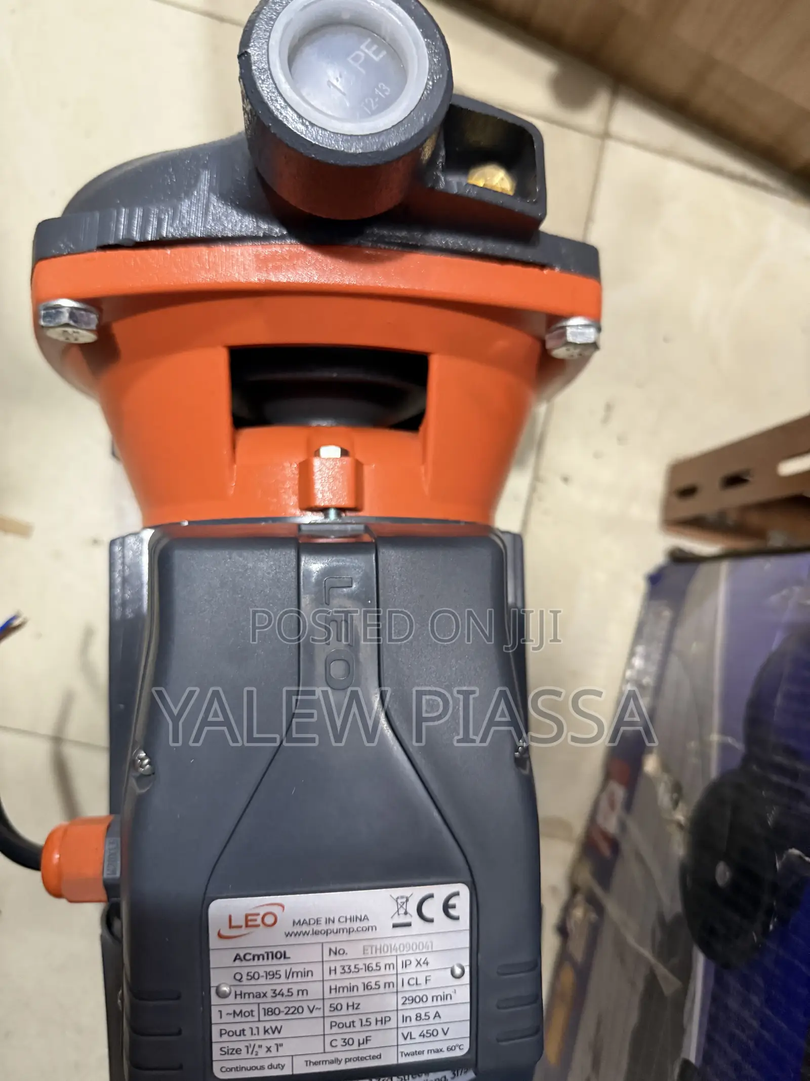 LEO ACm110L Surface Water Pump, Featuring a 1.5 HP (1.1 kW)