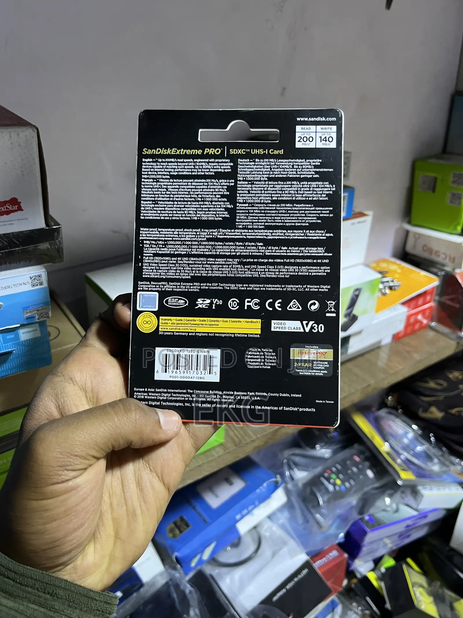 Original SanDisk Extreme PRO 128GB SD Card 200mb/S - ኦሪጅናል የካሜራ ሜሞሪ