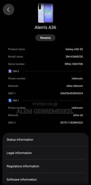 New Samsung Galaxy A36 256 GB