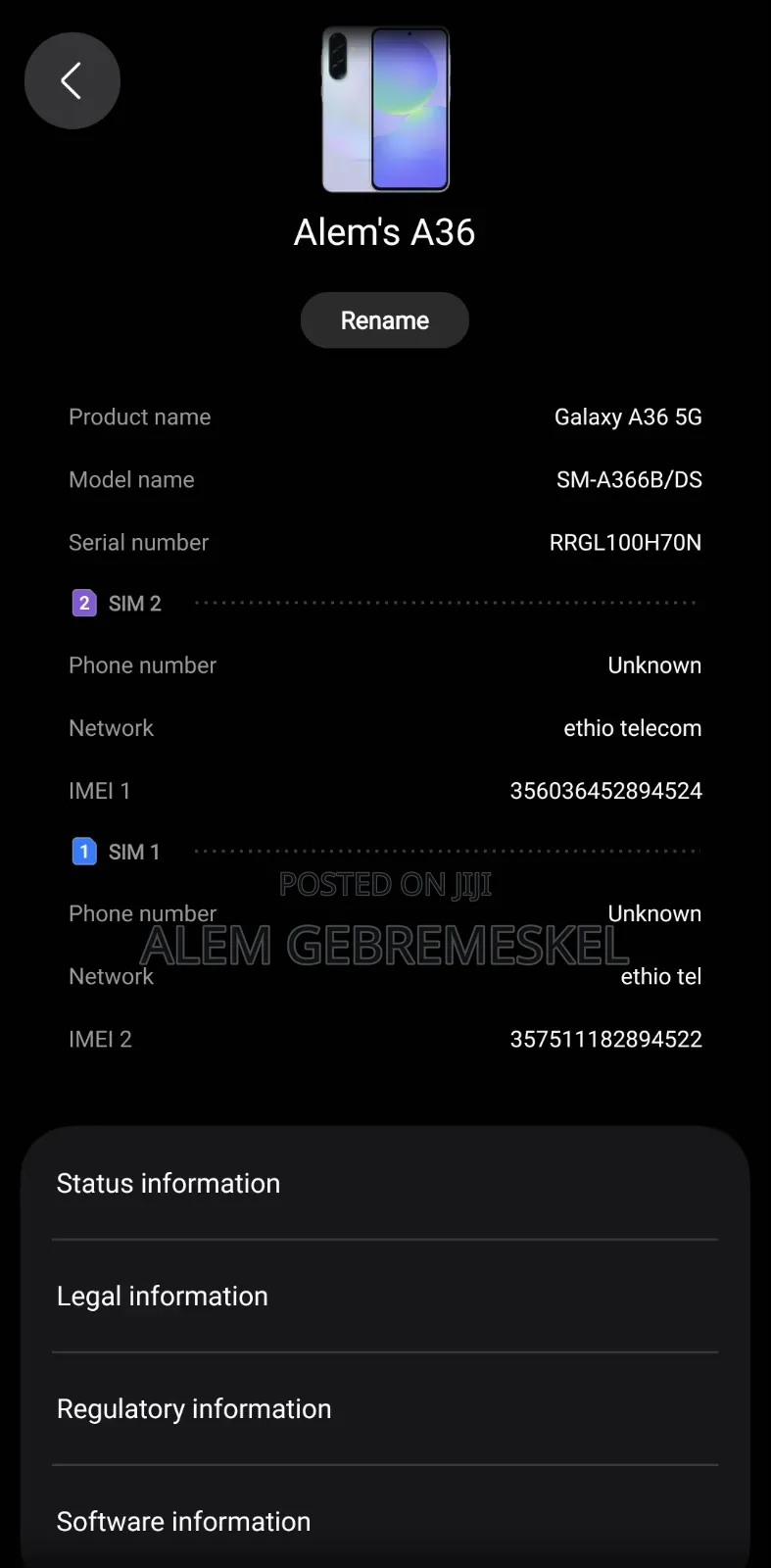 New Samsung Galaxy A36 256 GB
