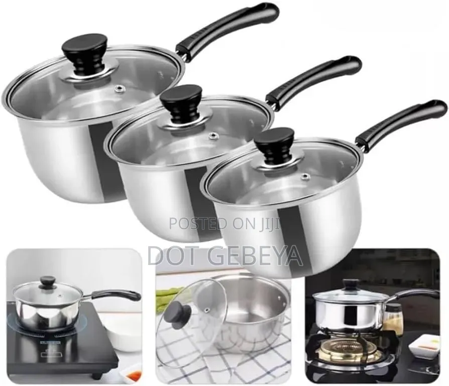 🍲✨ Shengde 3-Piece Arc Shape Saucepan Set ✨🍲