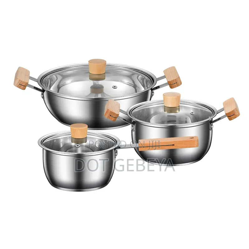 3-Piece Stainless Steel Cooking Pot Set ✨🍲