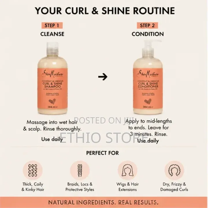 Moisture Shampoo and Conditioner Curl and Shine