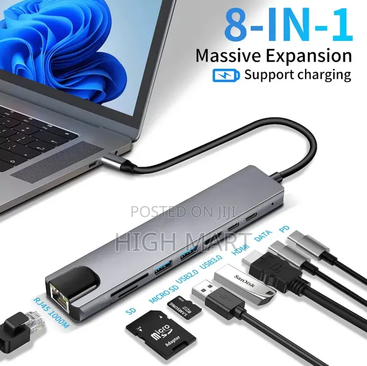 8 in 1 USB HUB Adapter