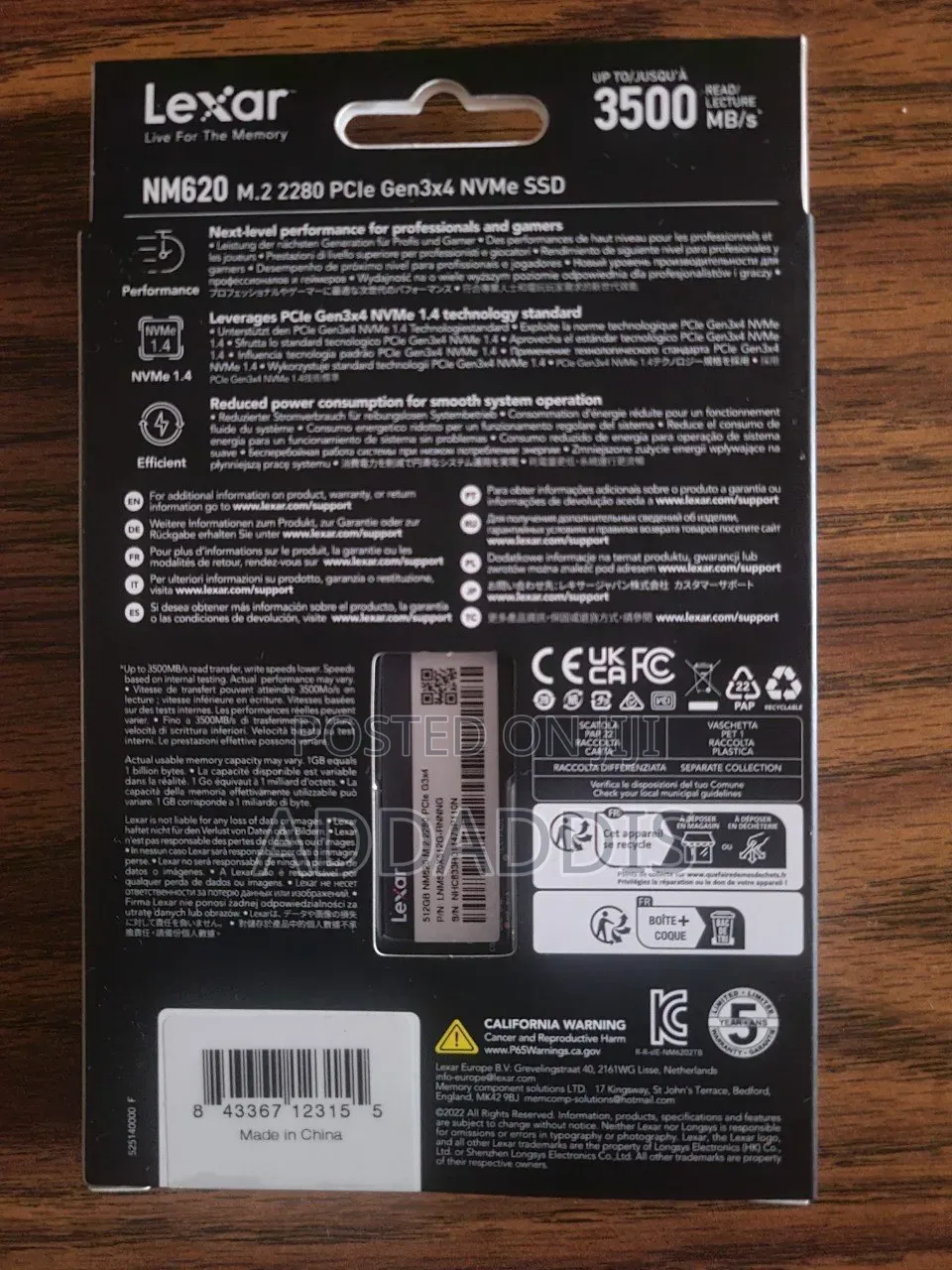 Lexar® NM620 M.2 2280 NVMe 512 GB SSD