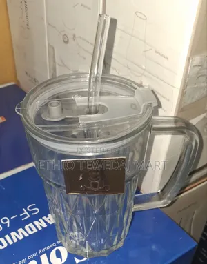 Bear Handle ||  Drinking Water Bottle | Gradual Bear Glass Cup W Straw