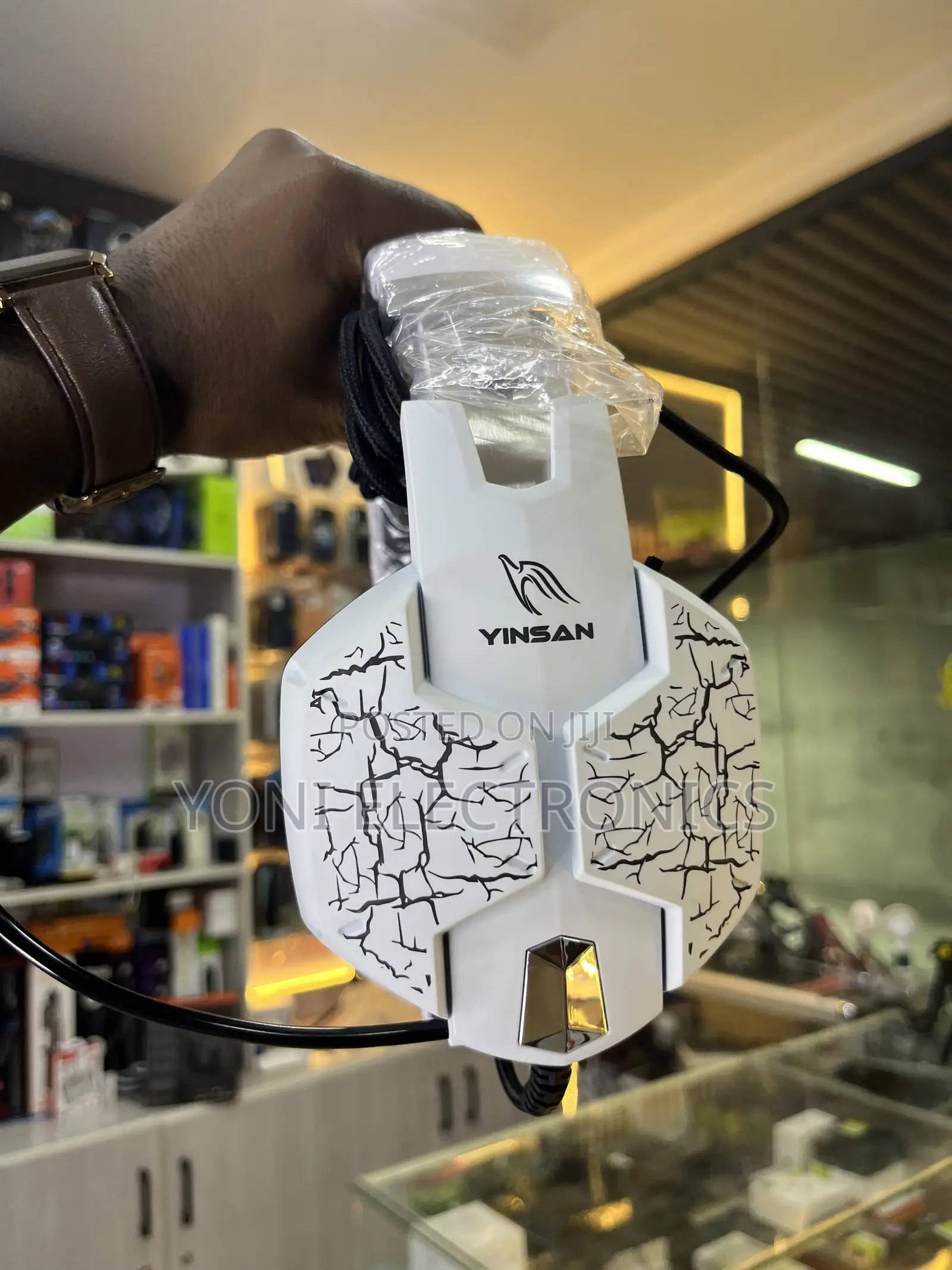 YINSAN Stereo Gaming Headset With Boom Mic & Cracked-Pattern Design