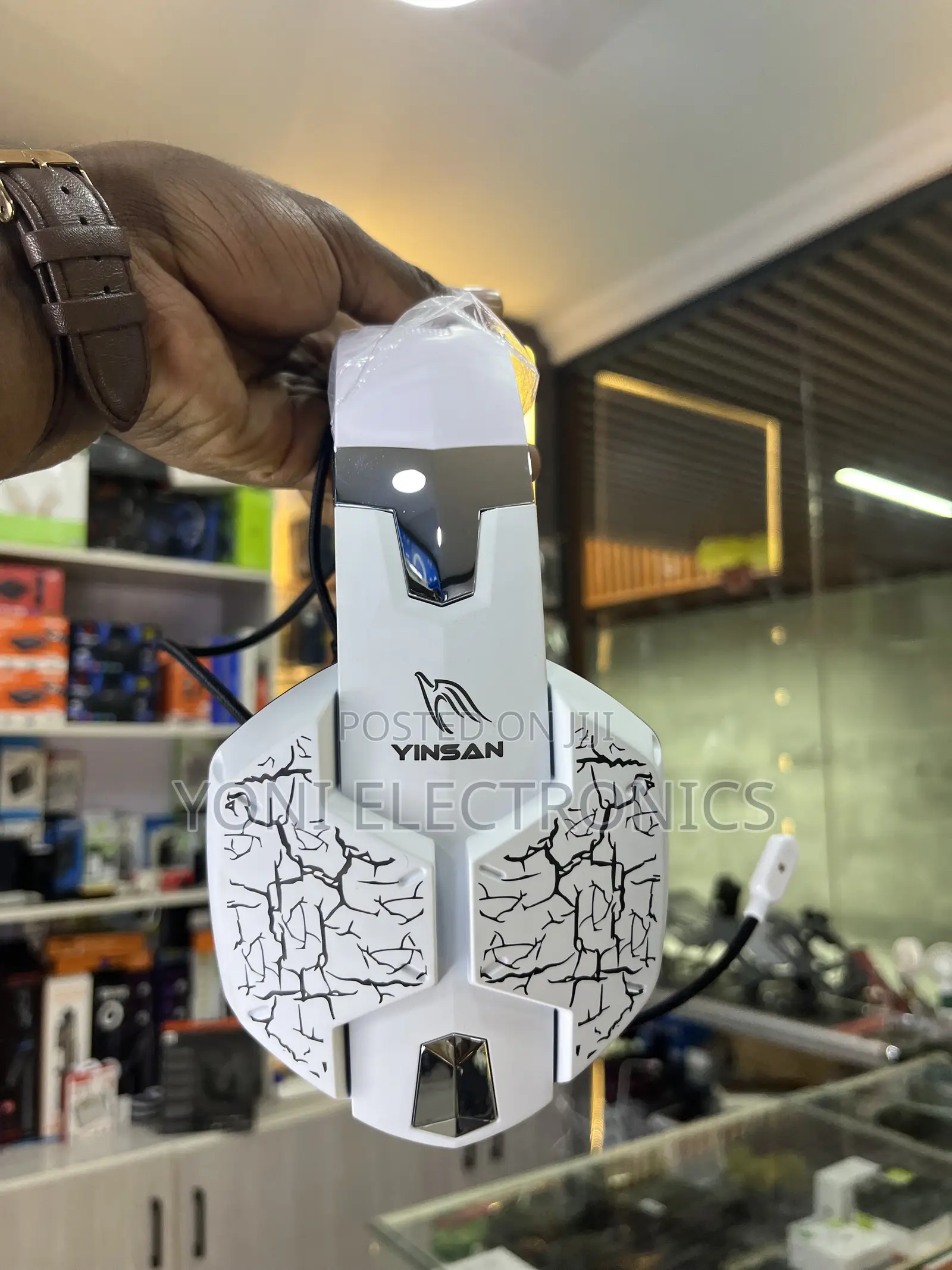 YINSAN Stereo Gaming Headset With Boom Mic & Cracked-Pattern Design