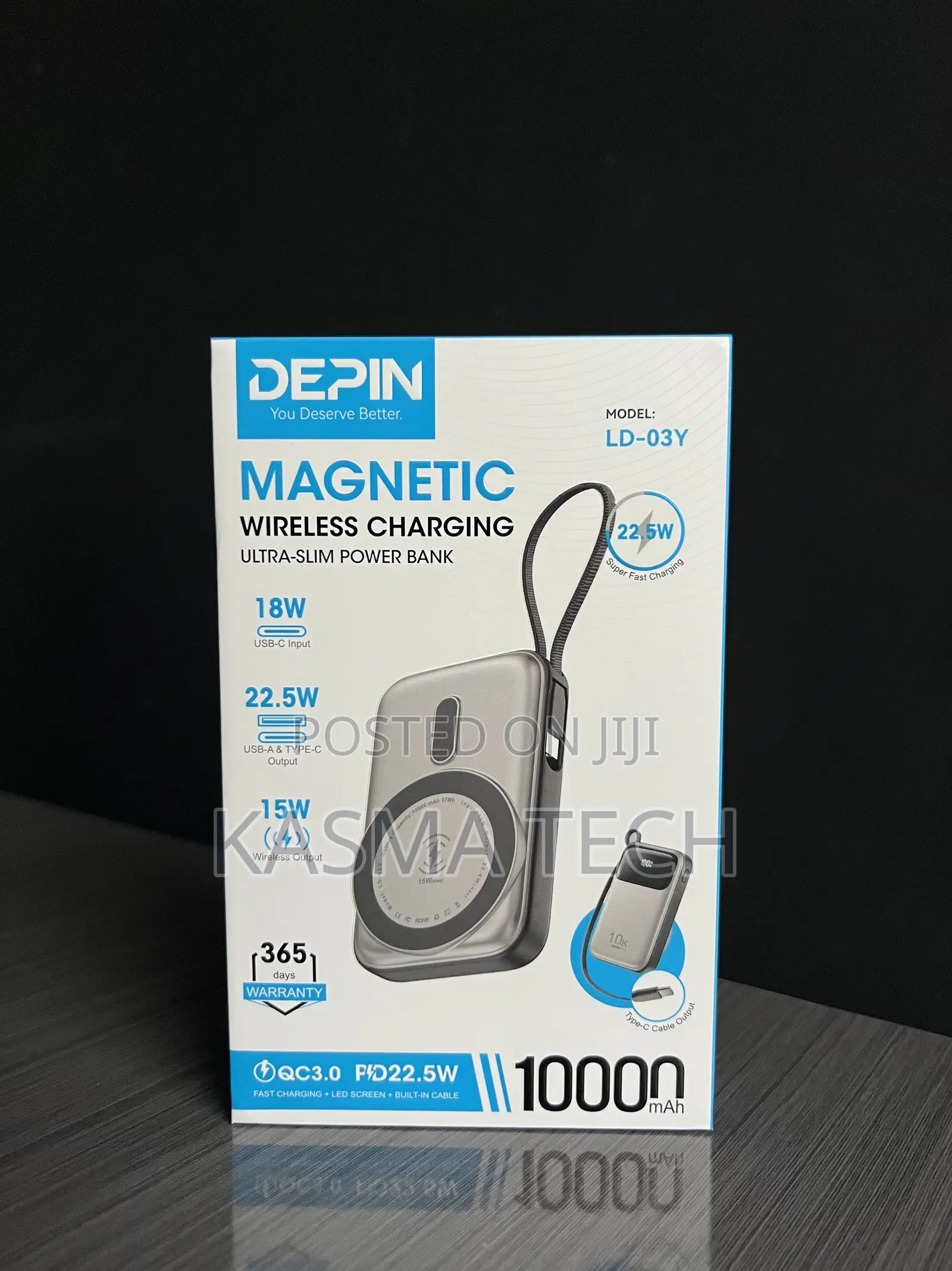 DEPIN LD-03Y Magnetic Wireless Power Bank – 10,000mAh 🔋