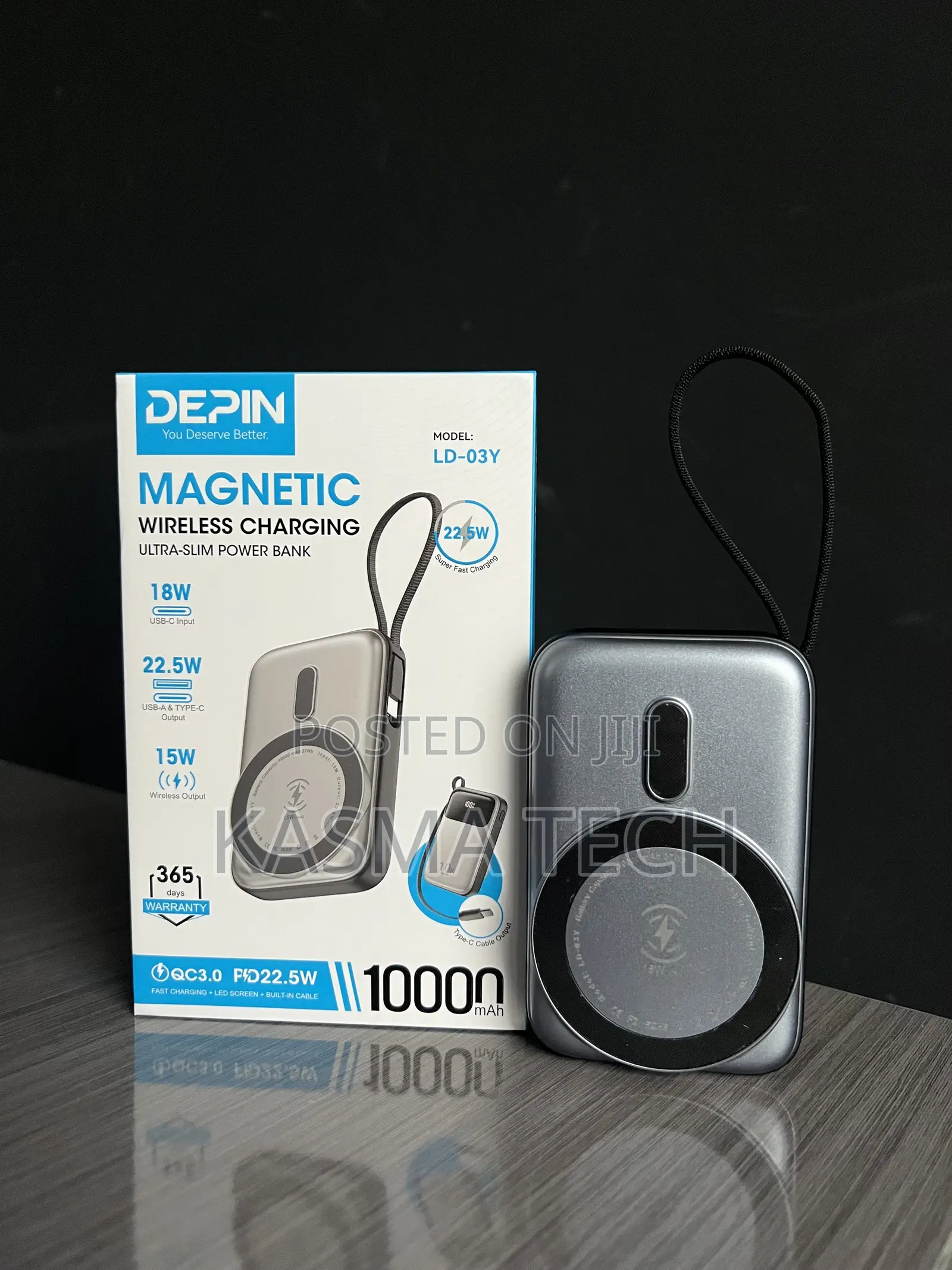 DEPIN LD-03Y Magnetic Wireless Power Bank – 10,000mAh 🔋