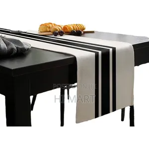 Simple and Modern Black and White Table Runner