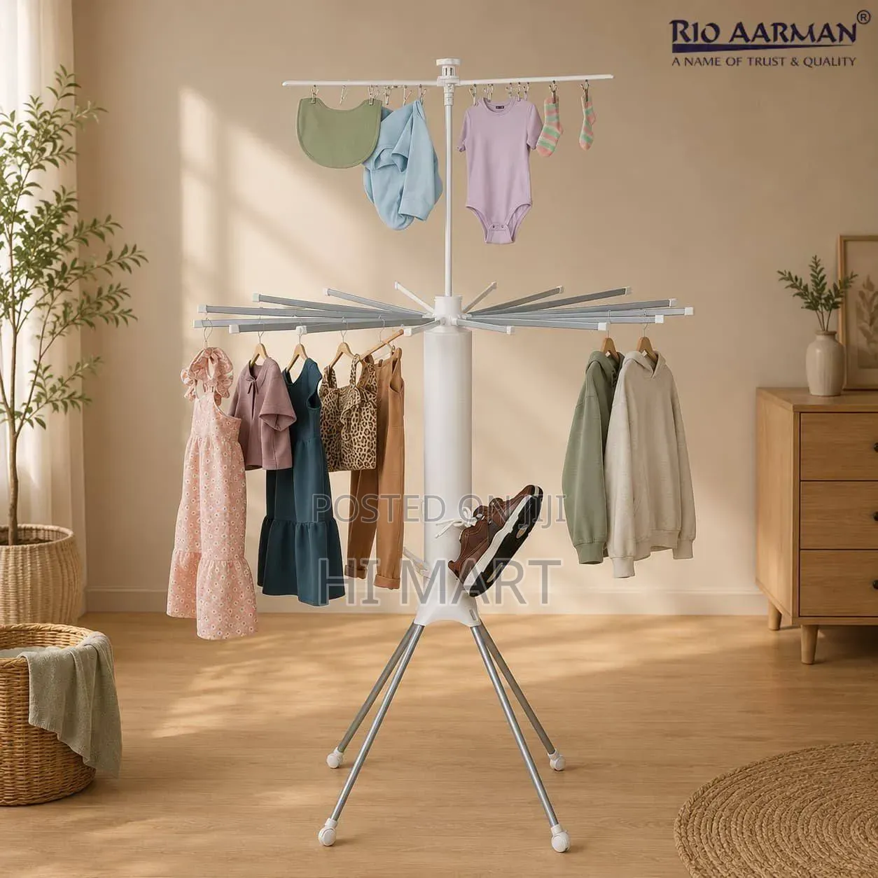 360° Rotating Foldable Clothes Drying Rack