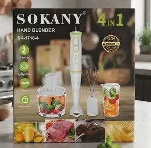 Sokany Hand Blender 4-in-1 SK-1718-4 - 300W Copper Motor