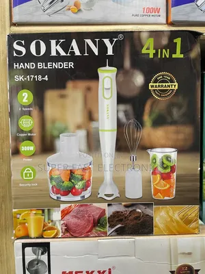 Sokany Hand Blender 4-in-1 SK-1718-4 - 300W Copper Motor