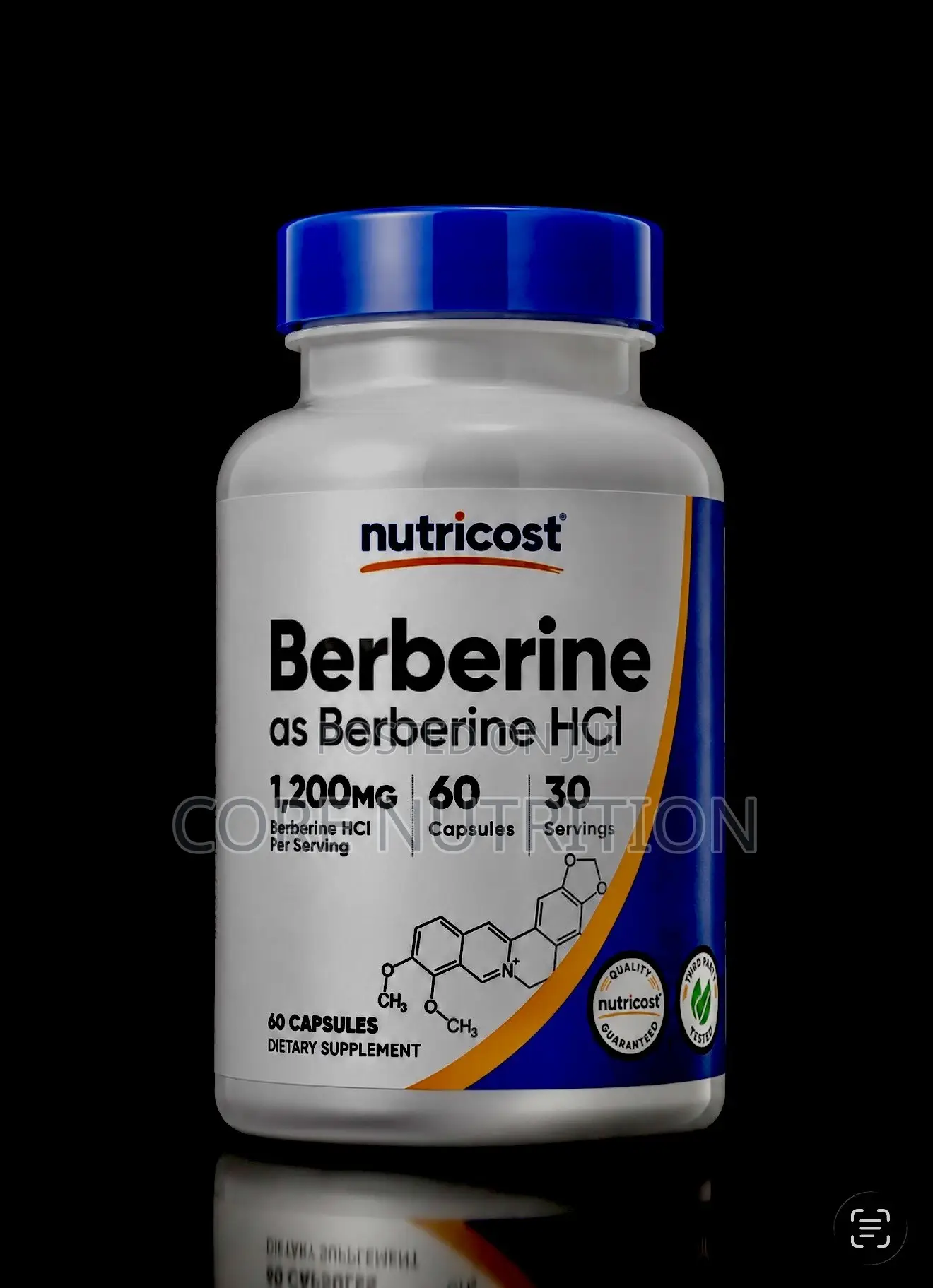 Berberine HCL 1200mg , 60 Capsules
