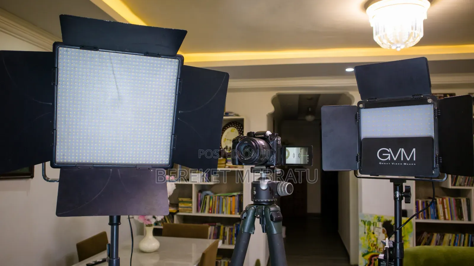 Camera With Video Production Accessories