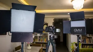 Camera With Video Production Accessories
