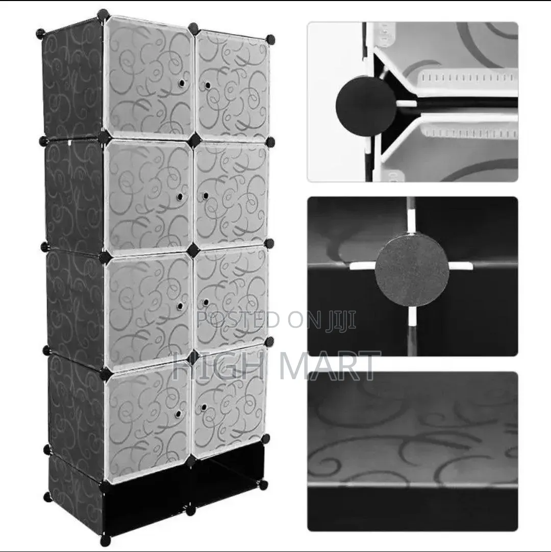 Plastic and Metal Cubic Cloth Cabinet