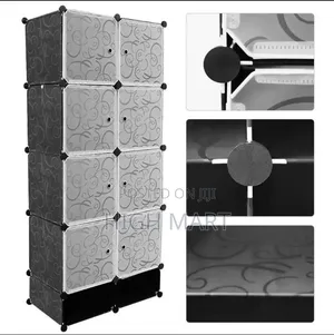 Plastic and Metal Cubic Cloth Cabinet