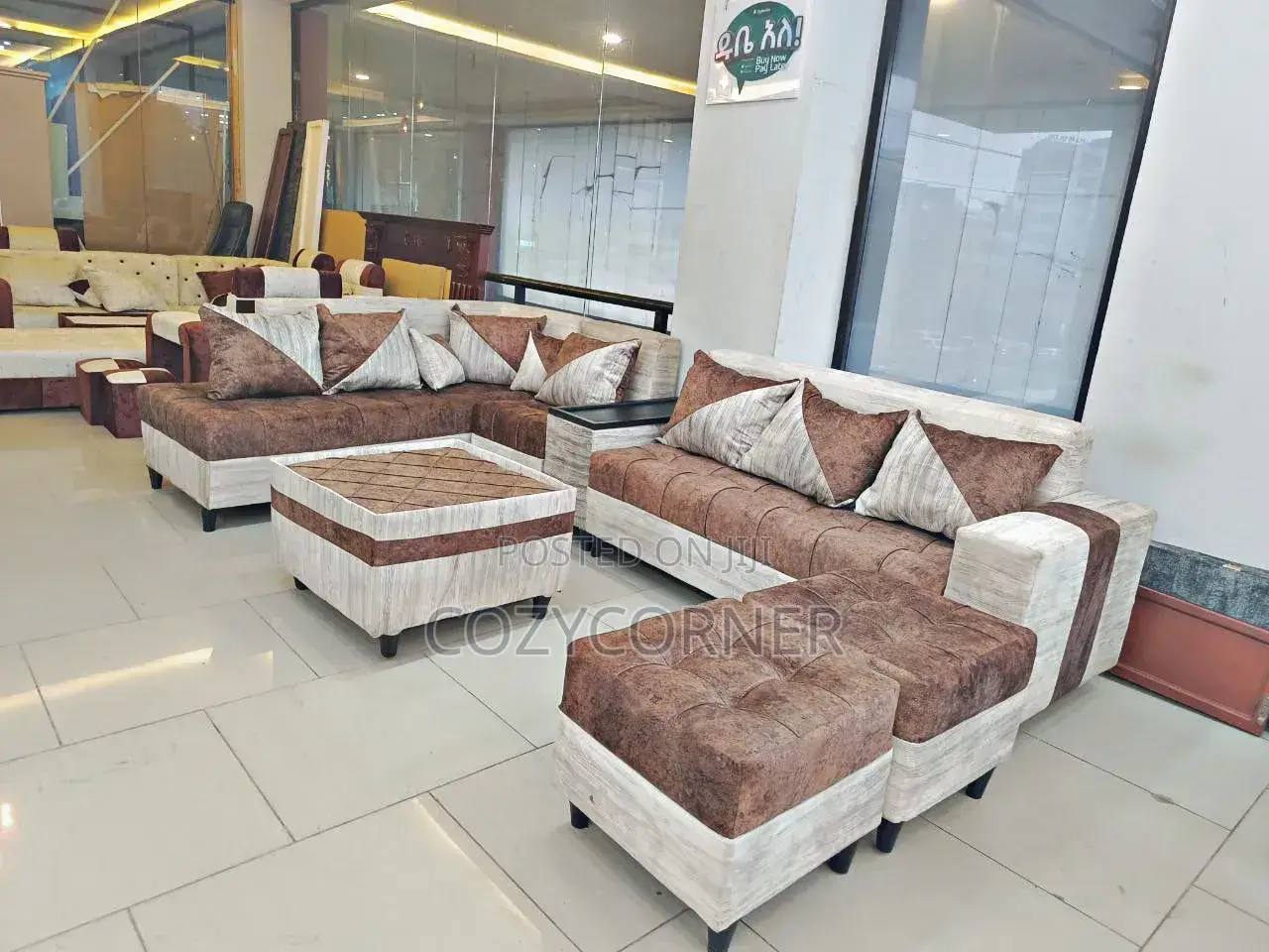 Stunning L Shape Sofa With Premium Quality. ሶፋ