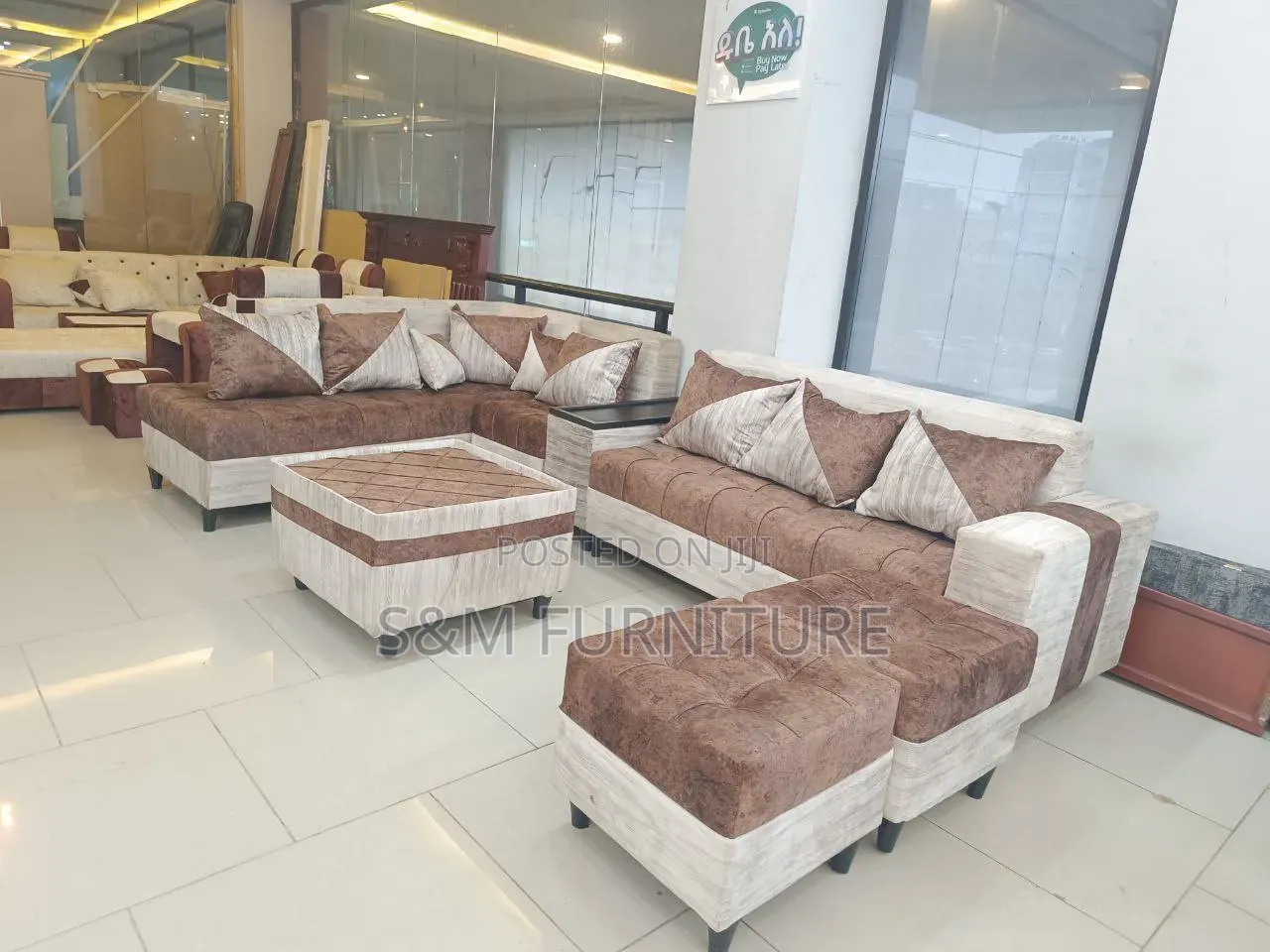 Stunning L Shape Sofa With Premium Quality. ሶፋ