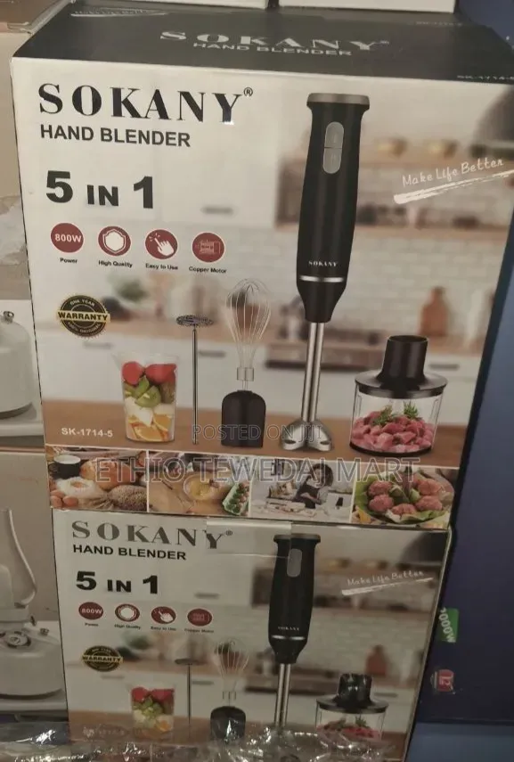 SOKANY Hand Blender With Stainless Steel Shaft and 800W