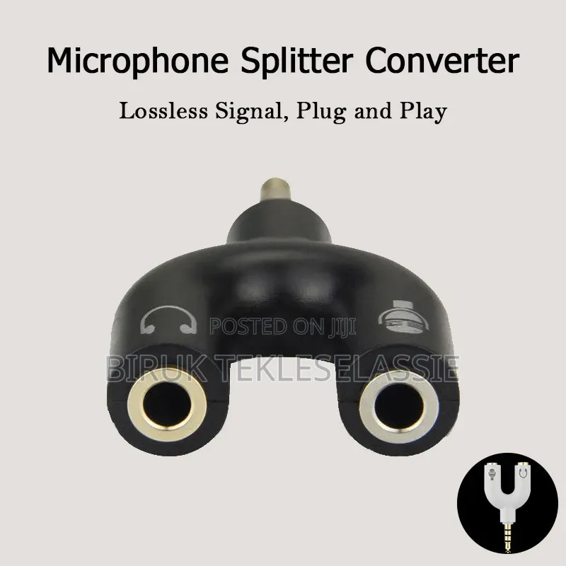 3.5mm Audio and Microphone Y-Splitter Adapter