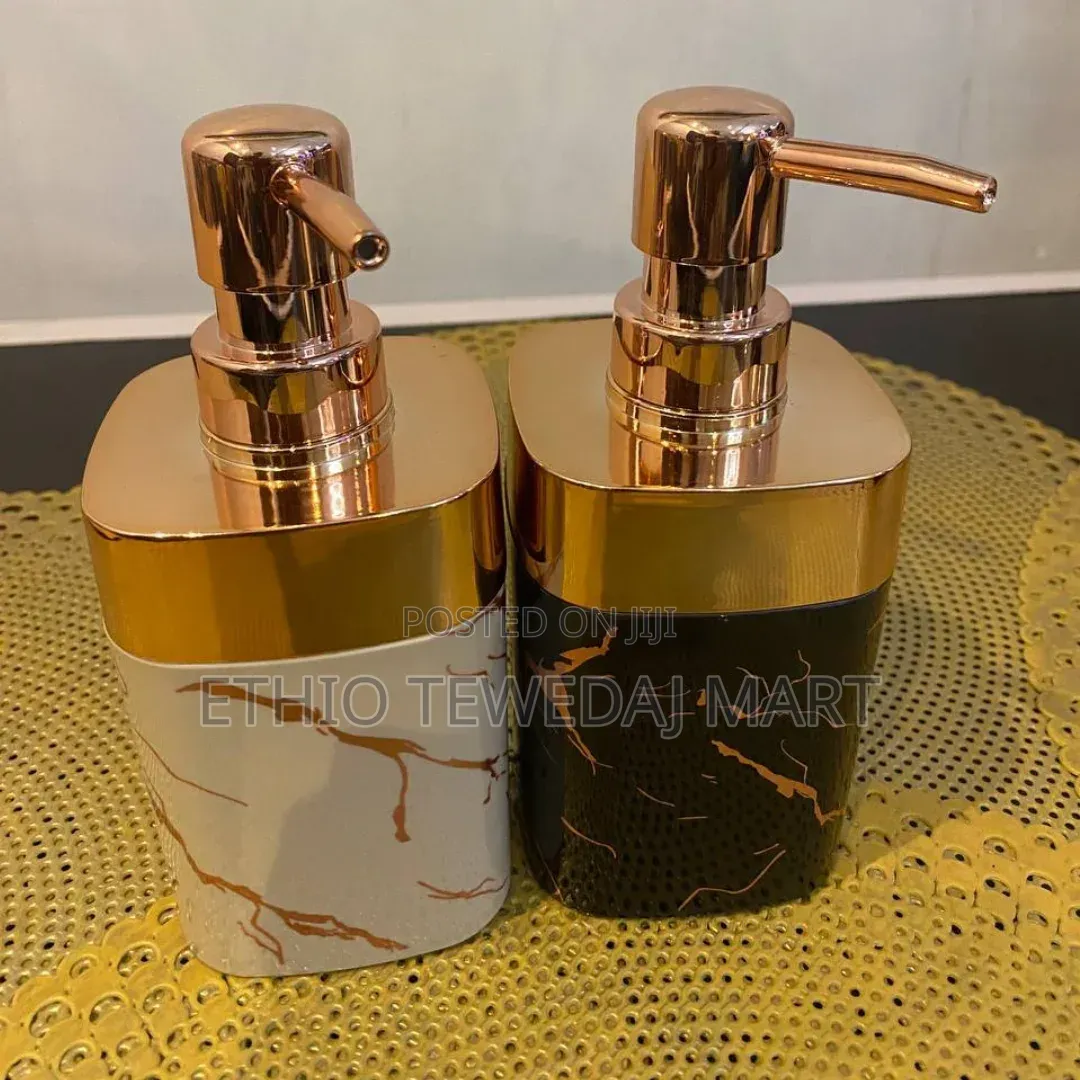 Marble-Patterned Soap Dispenser and Lotion Dispenser