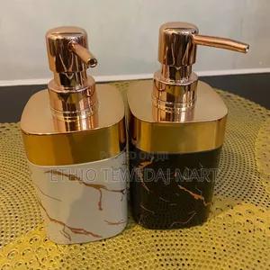 Marble-Patterned Soap Dispenser and Lotion Dispenser