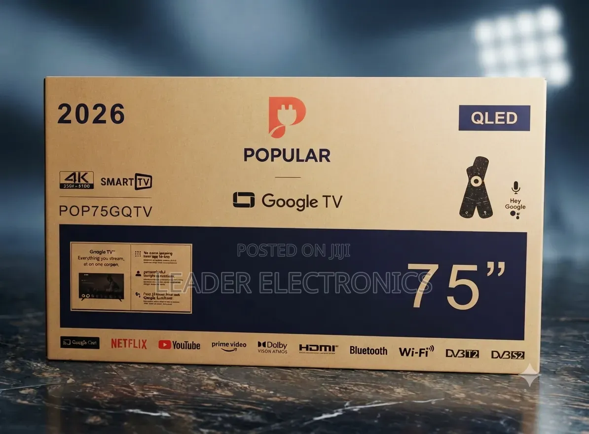 Popular TV 75" Smart Google TV – 4K UHD QLED | New 2026 | Premium