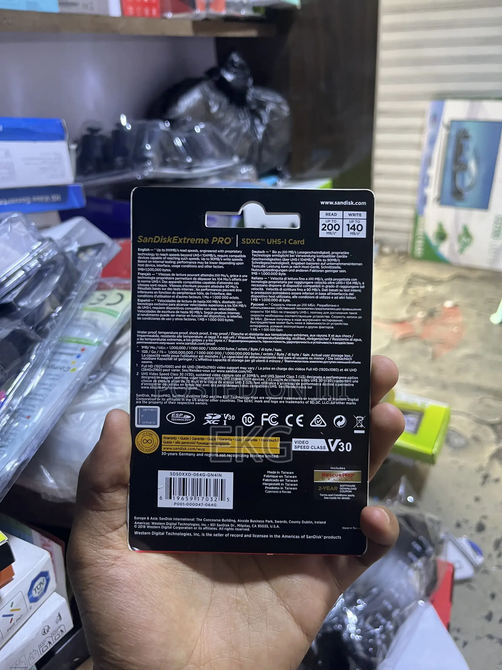 SanDiskExtremePRO 64GB SD Card 200mb/Sኦሪጅናል ሜሞሪካርድ for Camera 4K Video