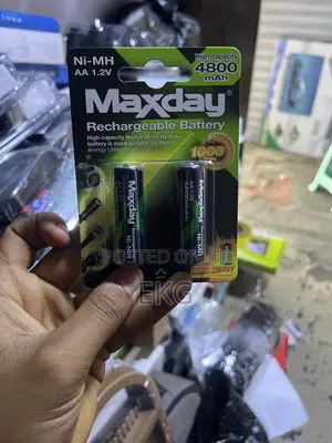 Original Maxday 4800mAh AA Rechargeable Battery 2 Pack - ቻርጅ የሚደረግ ባትሪ