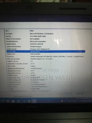 Laptop HP Compaq Presario R4000 8GB Intel Pentium HDD 512GB