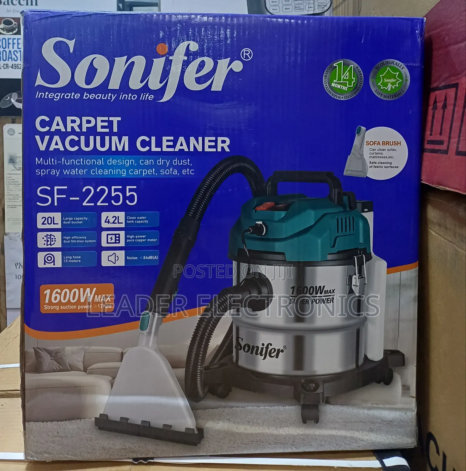 Sonifer Carpet Vacuum Cleaner 20 Liter 1600W – Powerful Cleaning Per