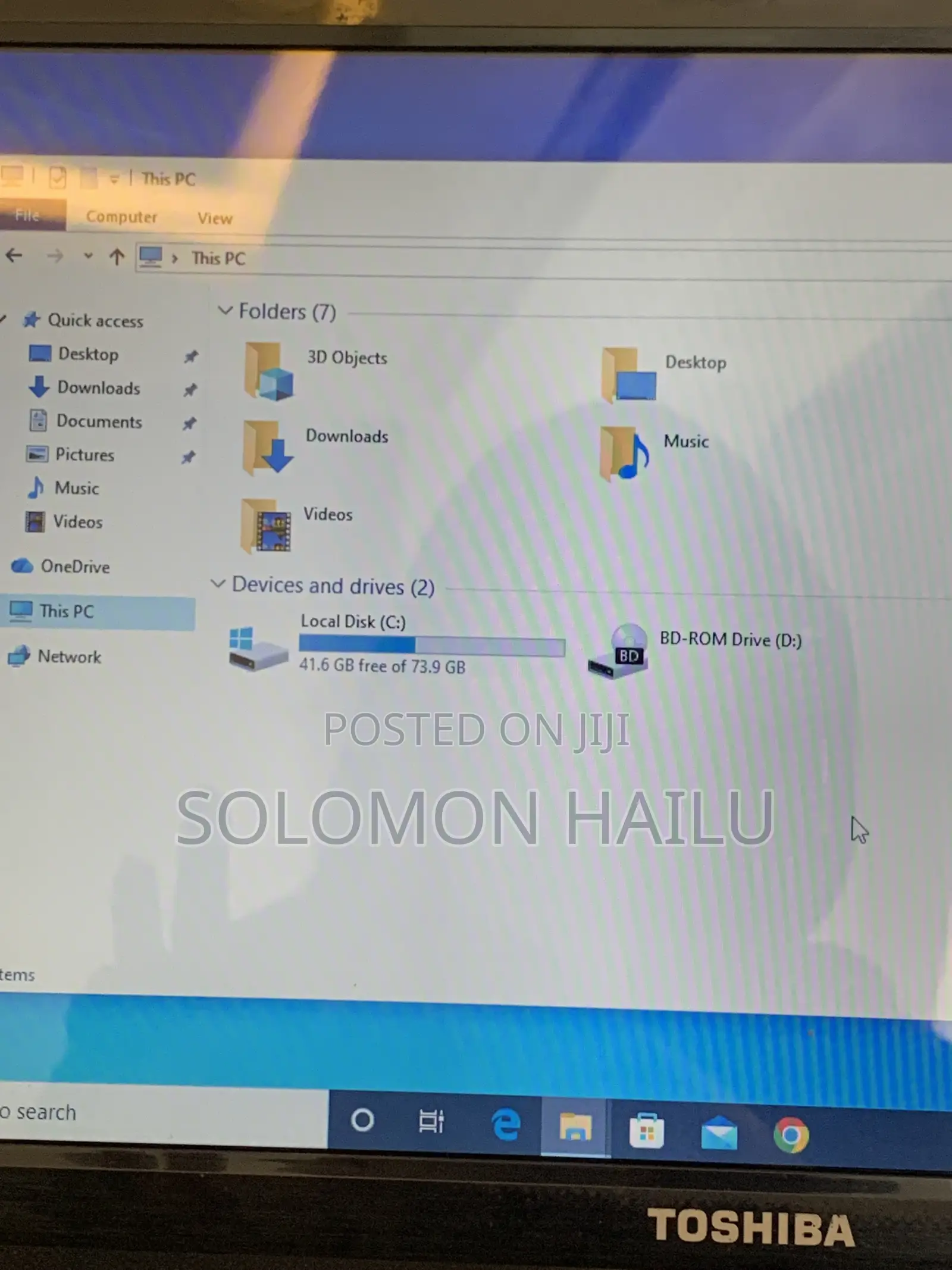 Laptop Toshiba 4GB Intel Core i5 SSD 72GB