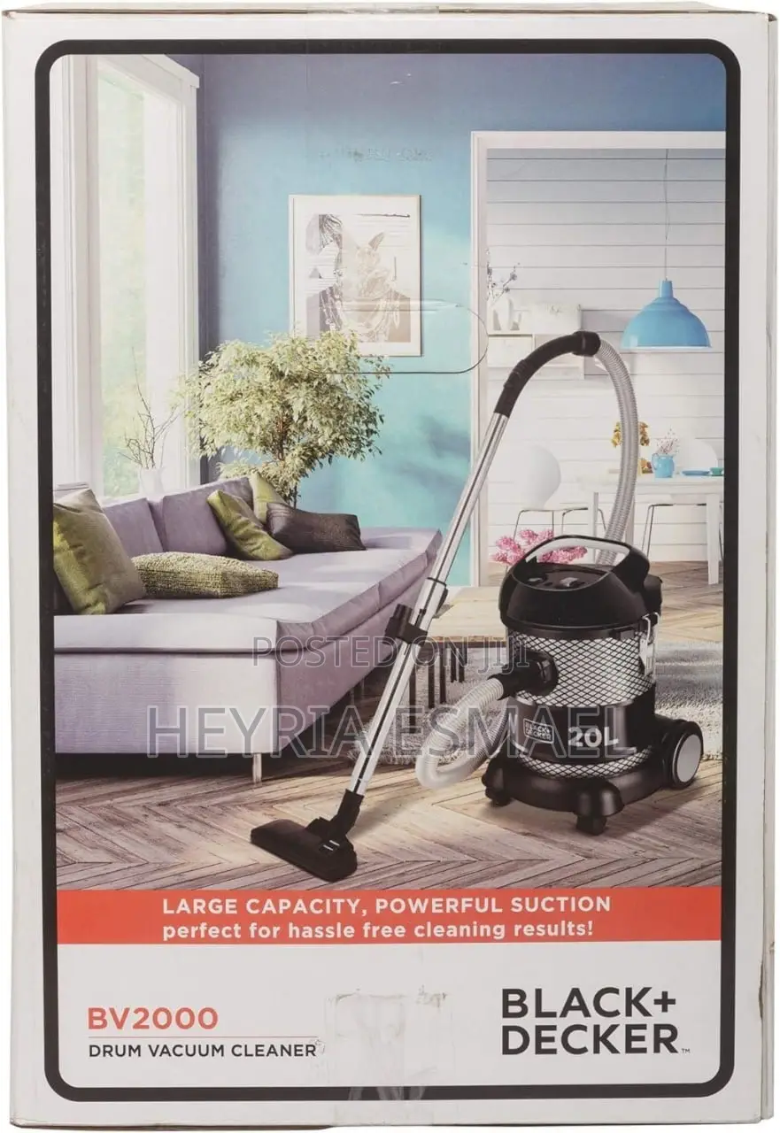 Black & Decker 20Liter 2000W Barrel /Drum /Dry Vacuum Cleaner BV2000-