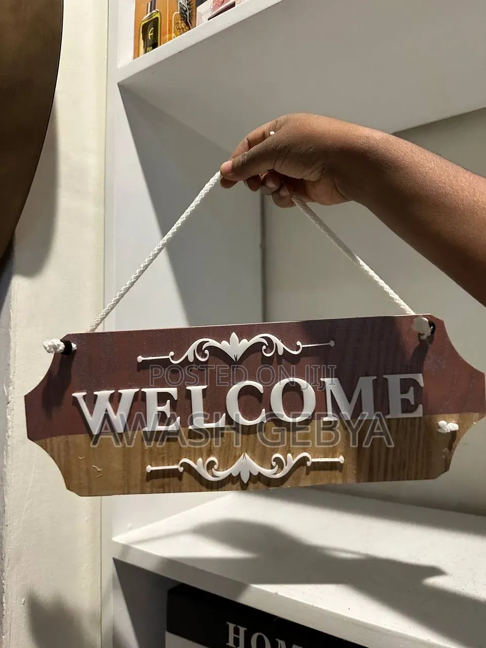 Home and Welcome Wall Hanging Wooden Sign